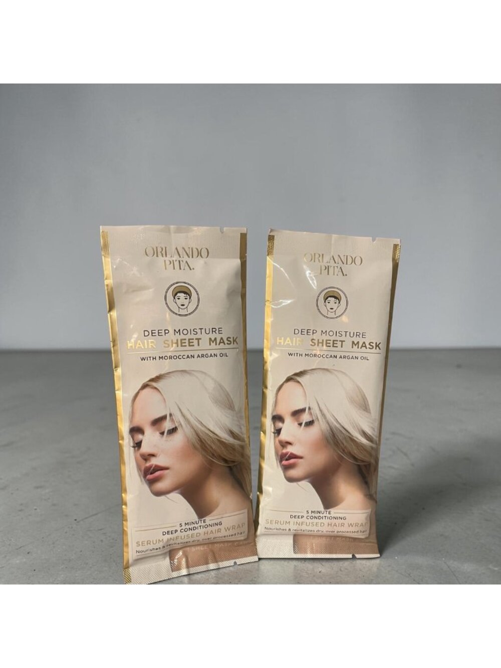 Orlando Pita Deep Moisture Hair Sheet Mask Moroccan Argan Oil 2 Pack NIP